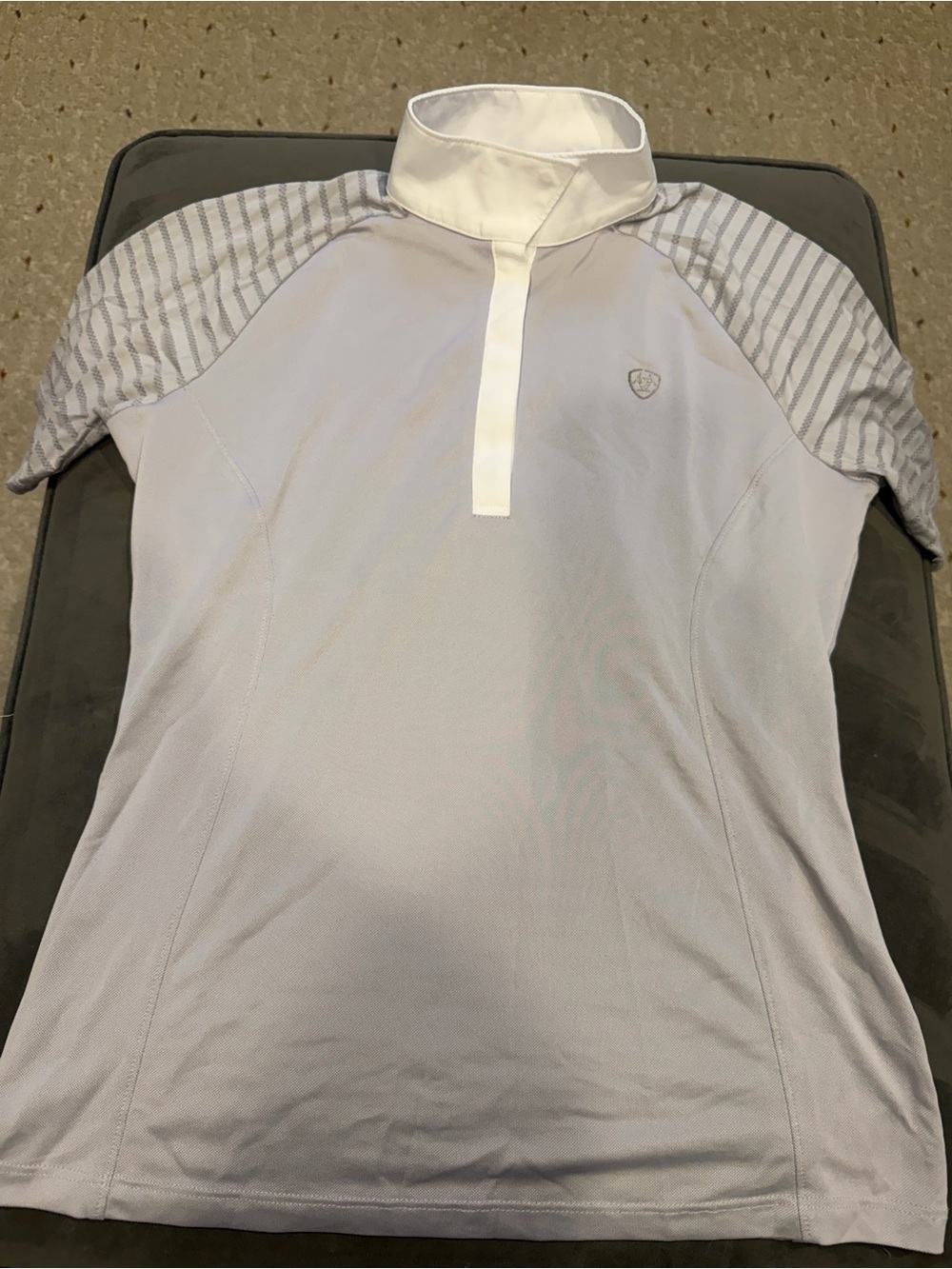 Ariat Light Gray Show Shirt with White Collar - Small
